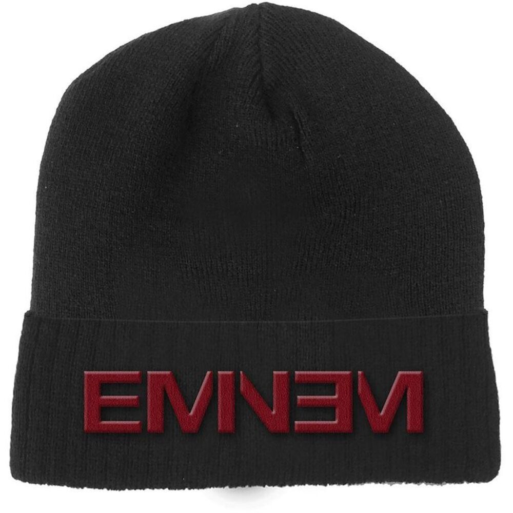 Eminem Unisex Adult Logo Beanie / Black/Red